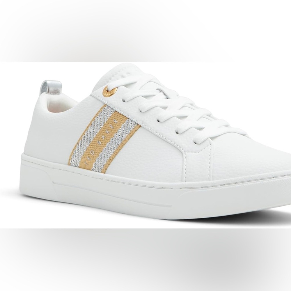 Sz US 10 Women's White and Tan Sneakers Sz US 10 Ted Baker Women’s White & Pink